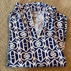IBKUL Blue and White Patterned Sweatshirt